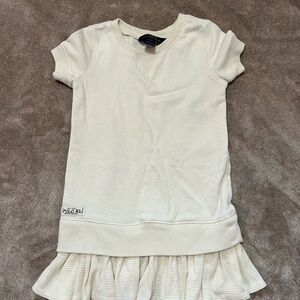 Polo Ralph Lauren Cream Dress with Ruffle Hem 4T